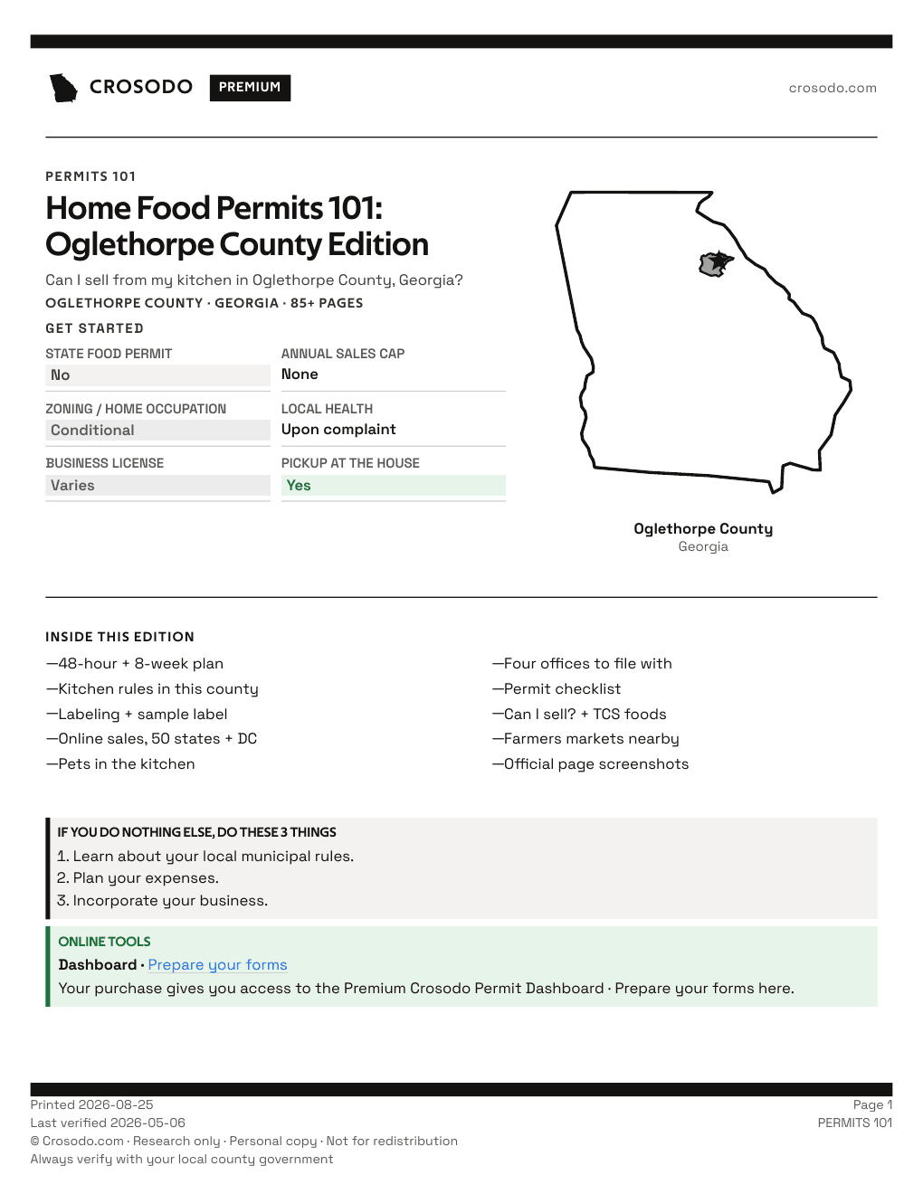 Permit Guide 101 cover for Oglethorpe County