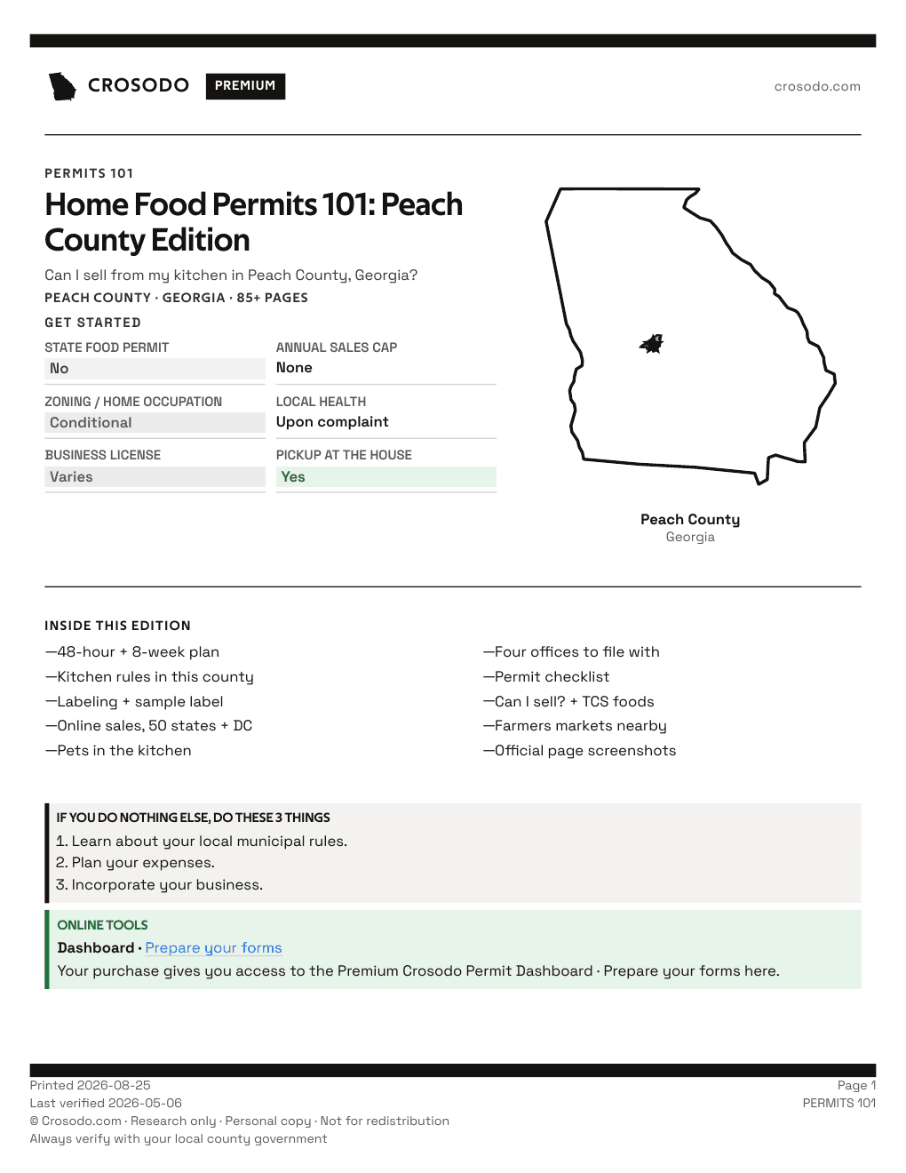 Permit Guide cover for Peach County