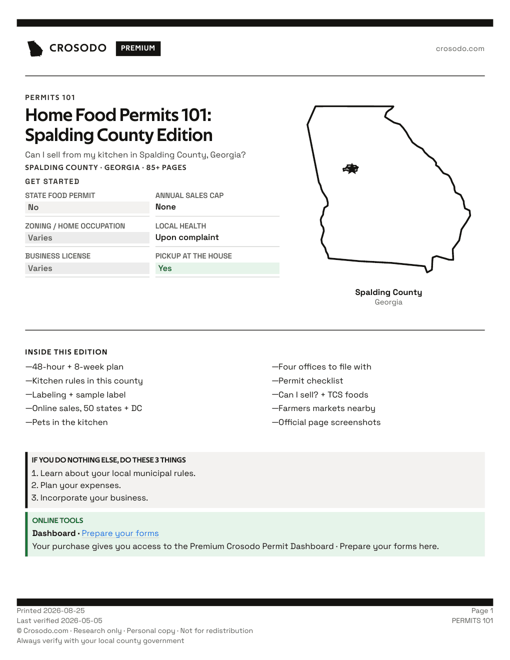 Permit Guide 101 cover for Spalding County