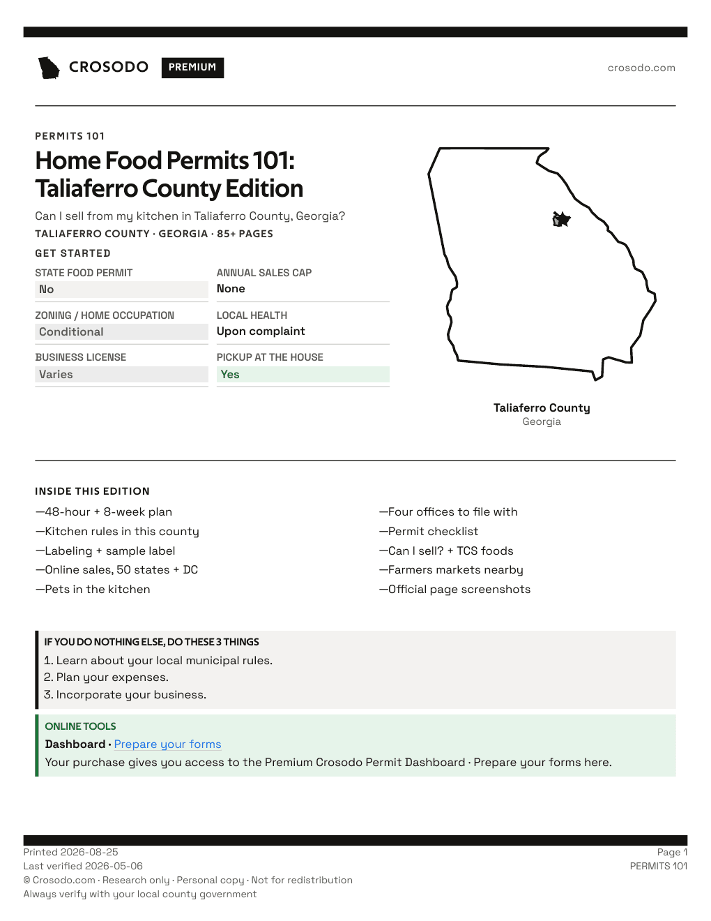 Permit Guide 101 cover for Taliaferro County
