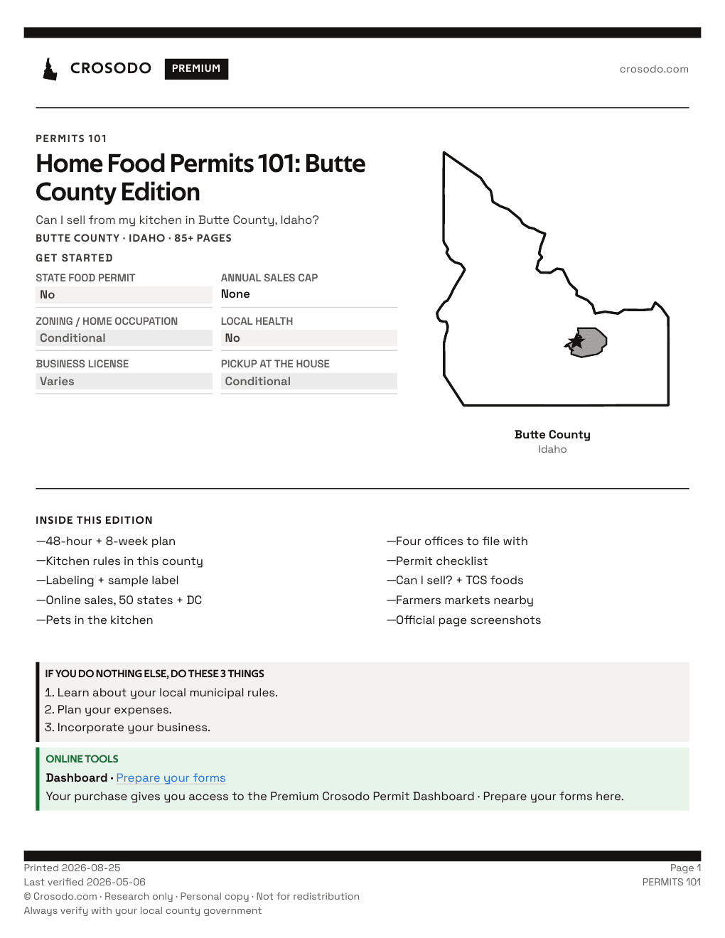 Permit Guide 101 cover for Butte County