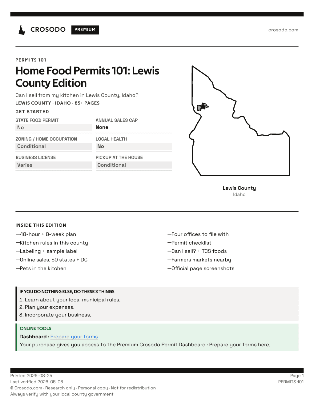 Permit Guide 101 cover for Lewis County