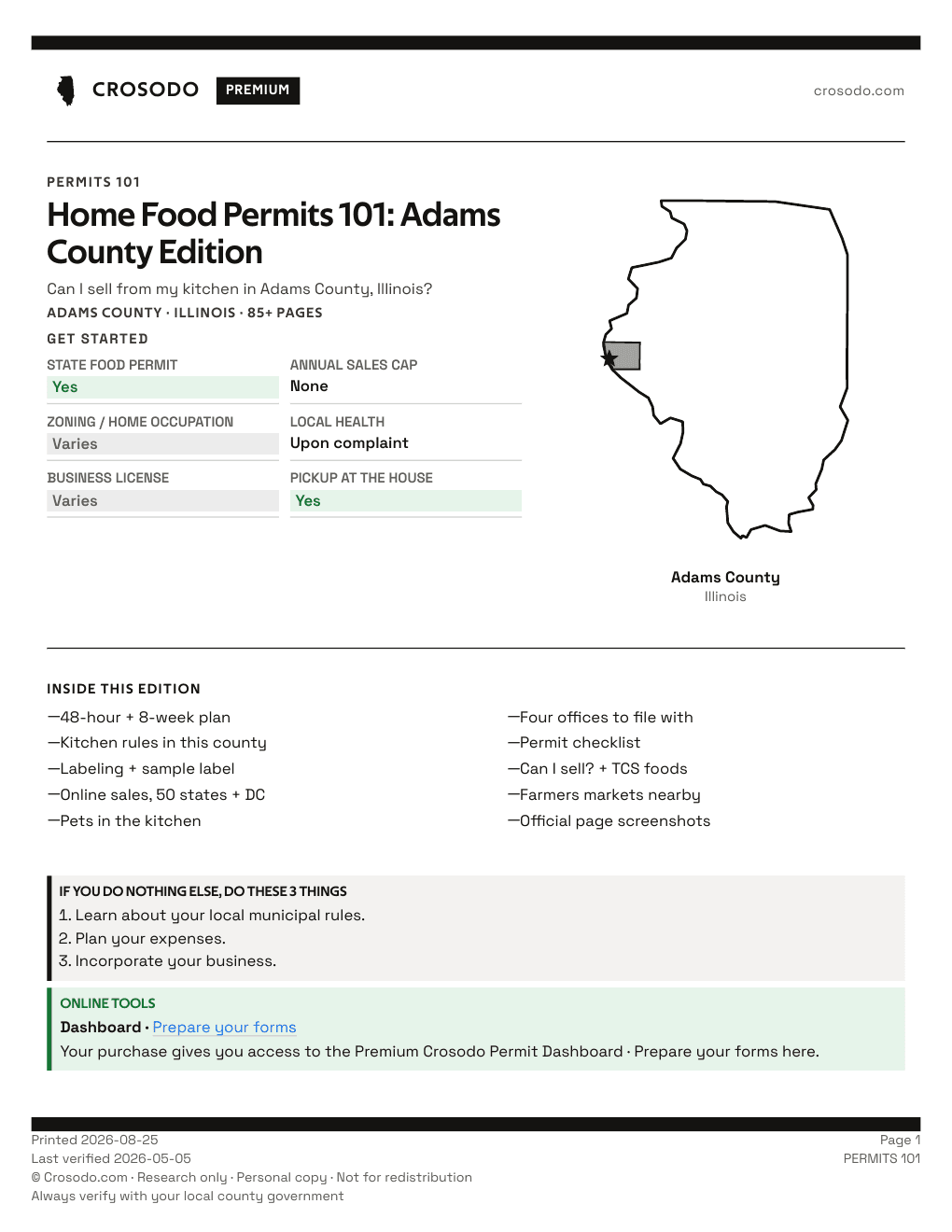 Permit Guide 101 cover for Adams County