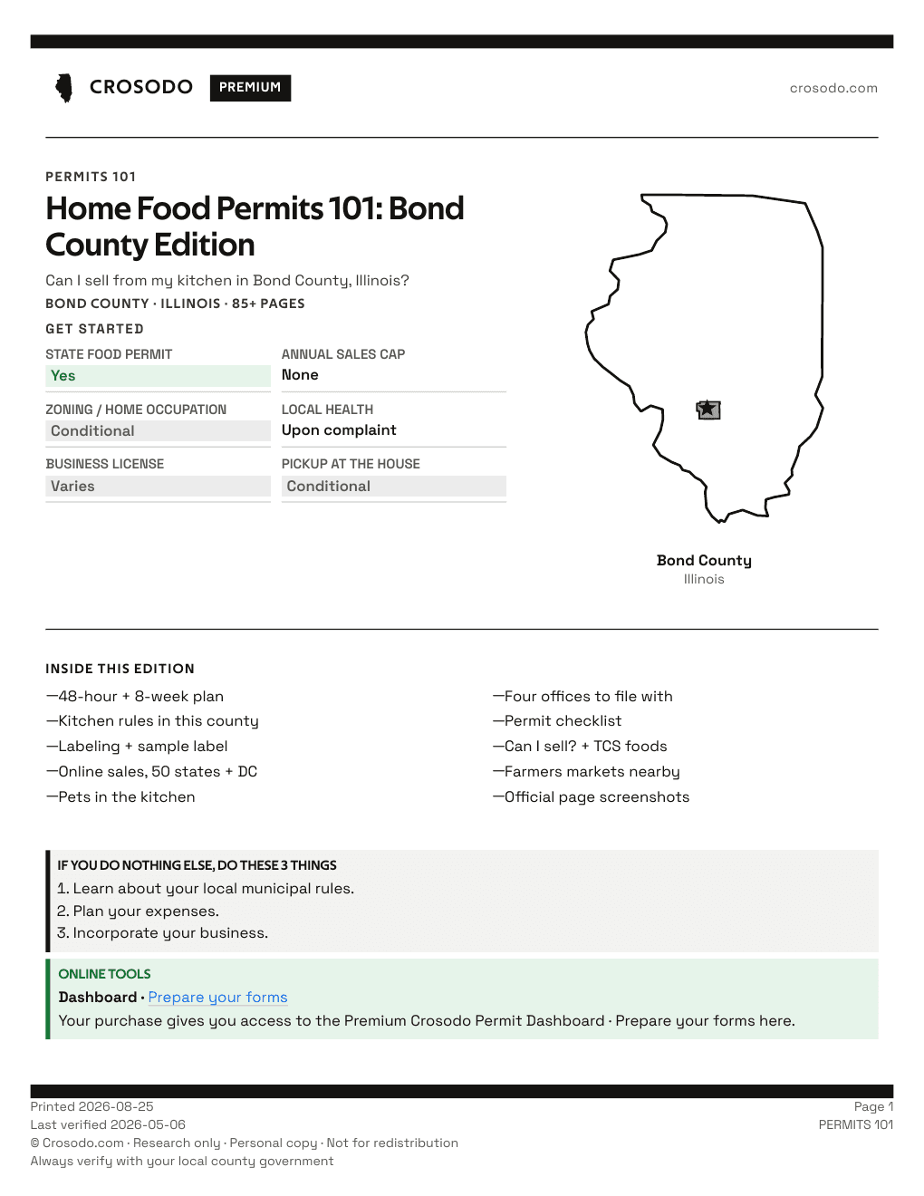 Permit Guide 101 cover for Bond County