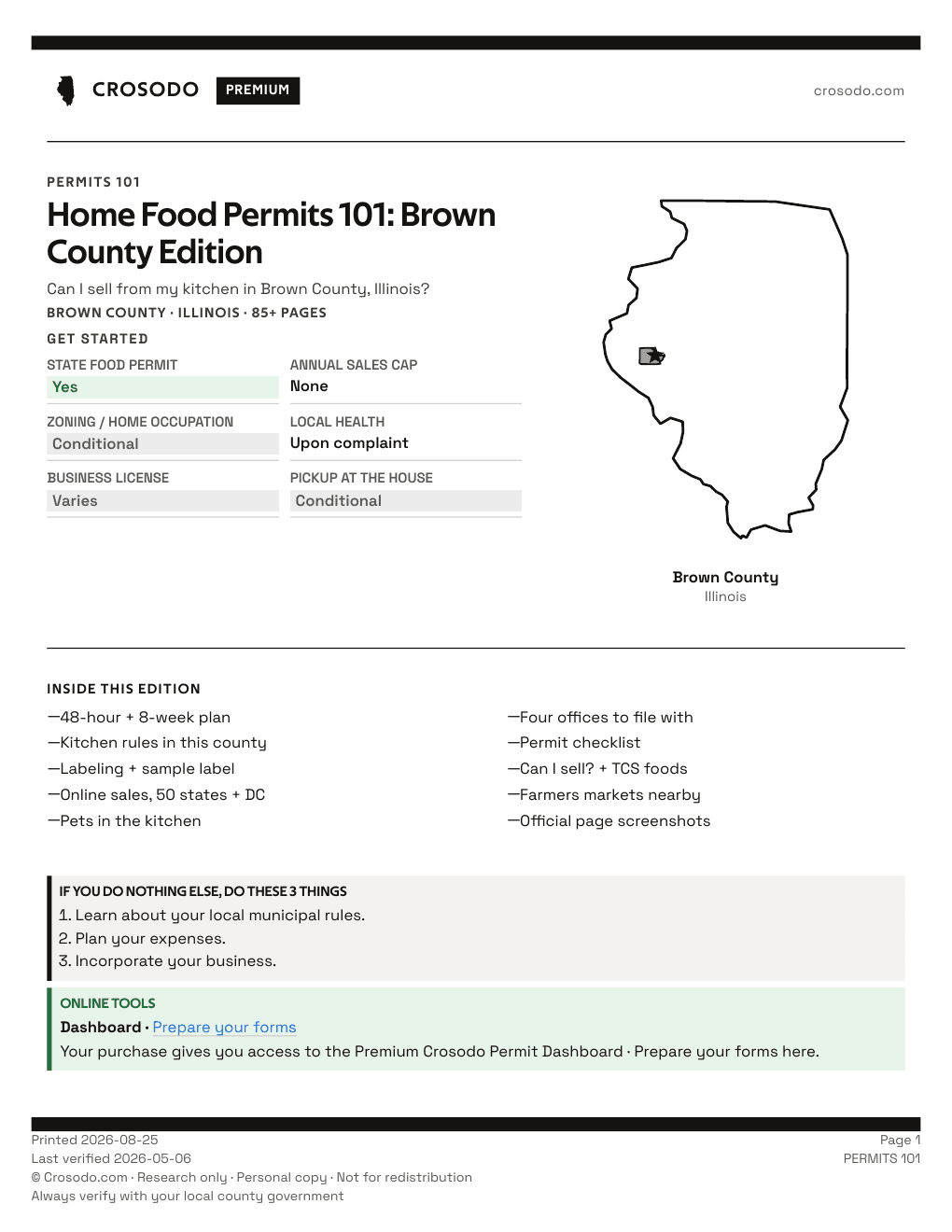 Permit Guide 101 cover for Brown County