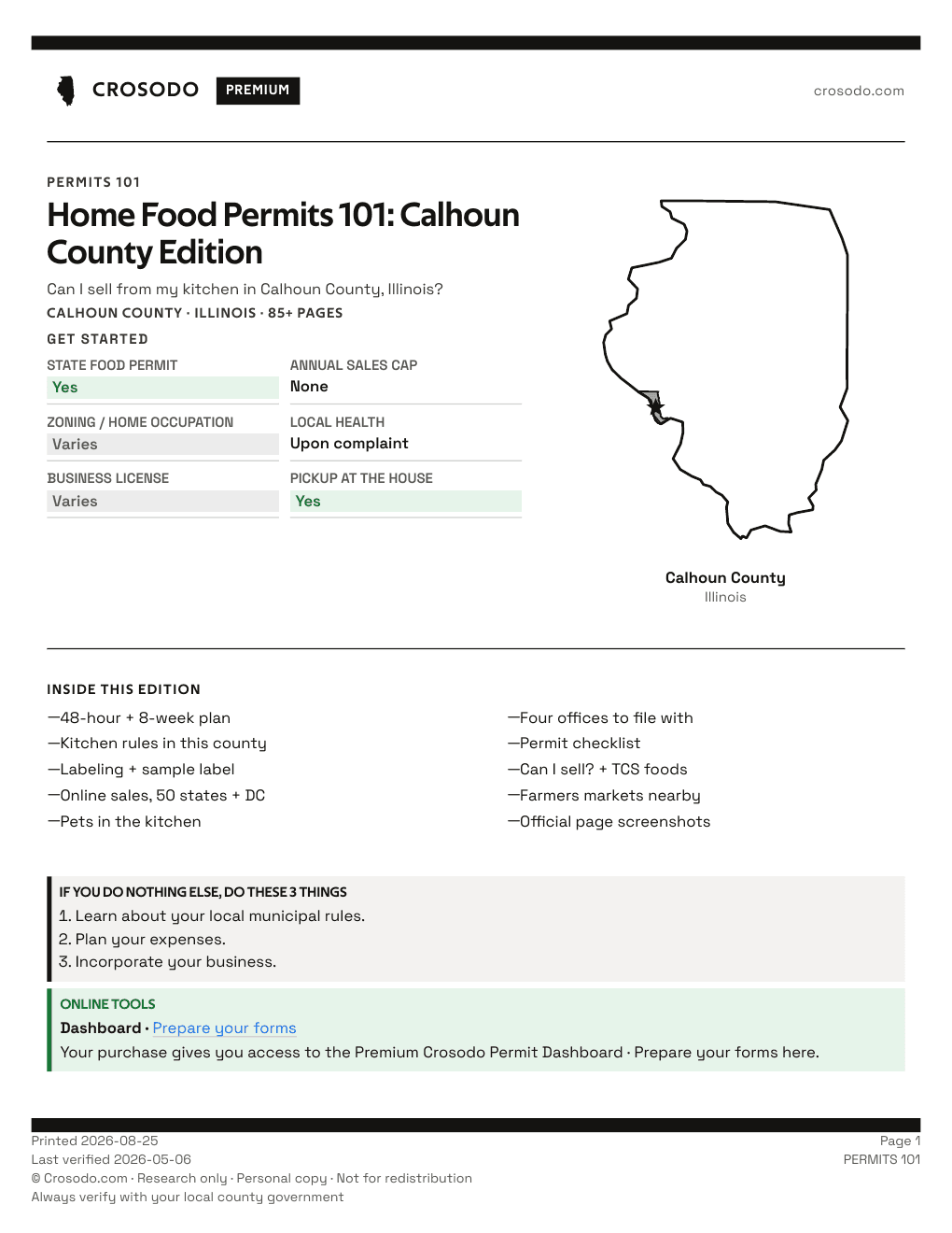 Permit Guide 101 cover for Calhoun County