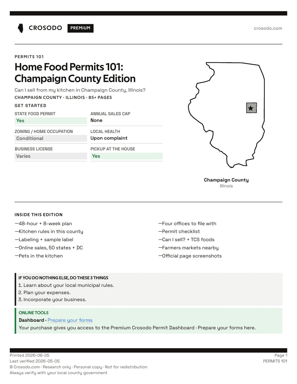 Permit Guide 101 cover for Champaign County
