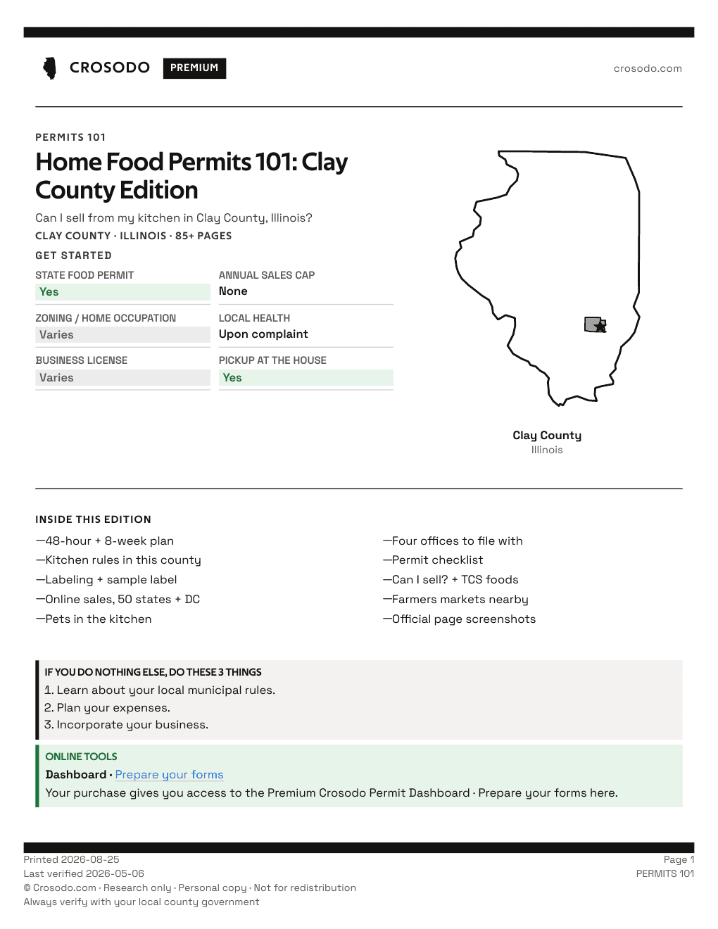 Permit Guide 101 cover for Clay County