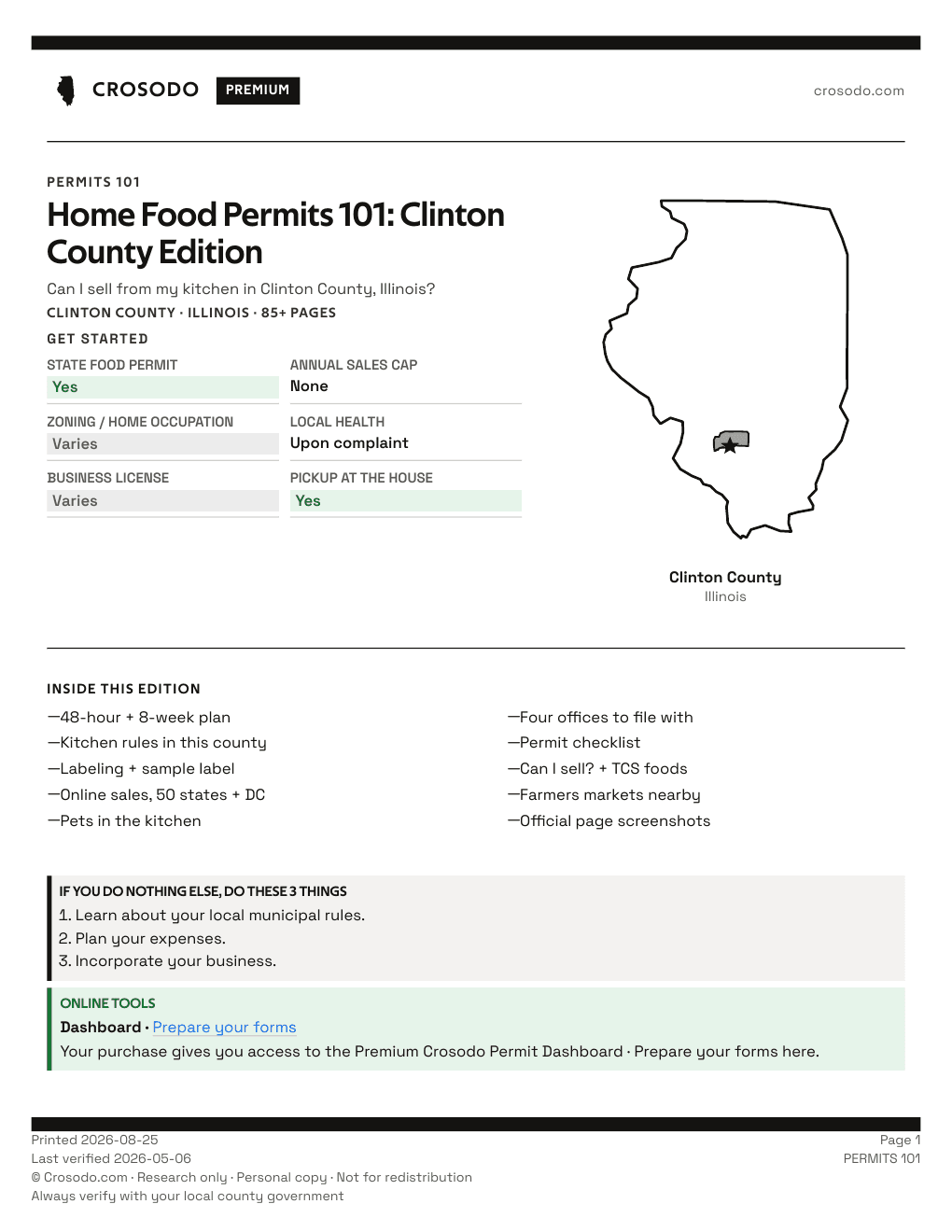 Permit Guide 101 cover for Clinton County