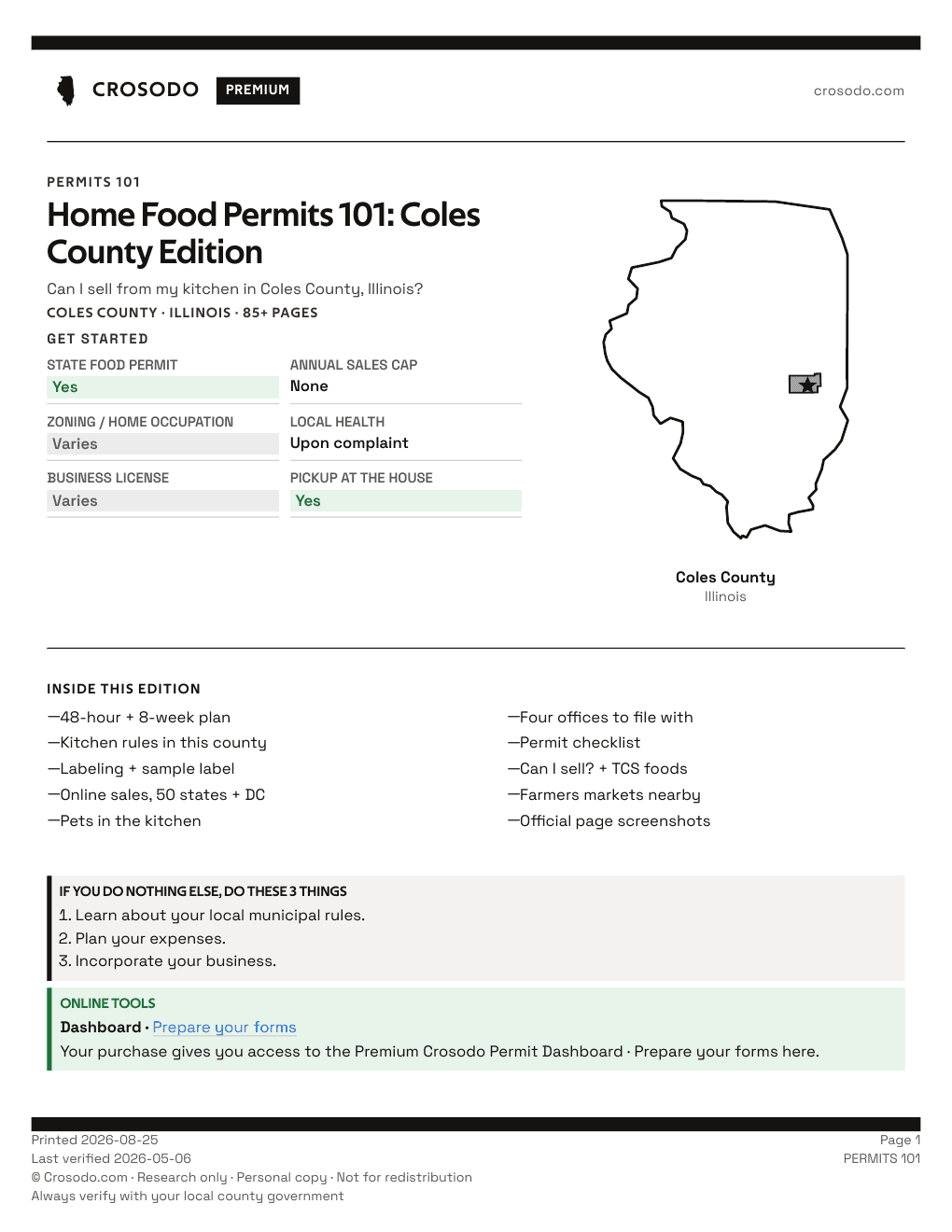 Permit Guide 101 cover for Coles County