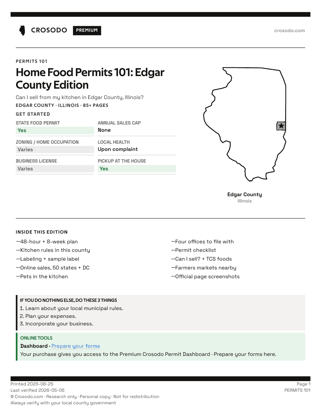 Permit Guide 101 cover for Edgar County