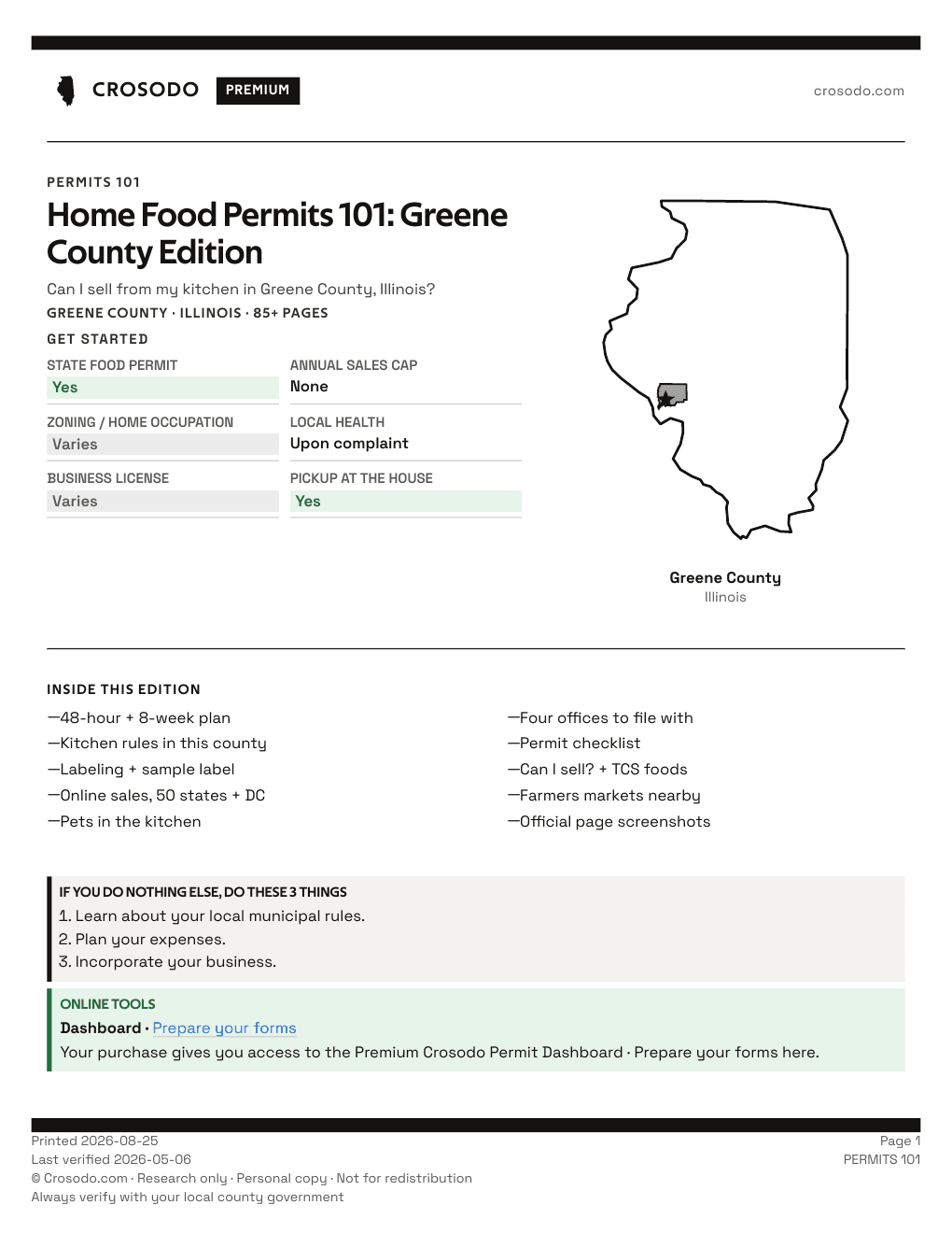 Permit Guide 101 cover for Greene County