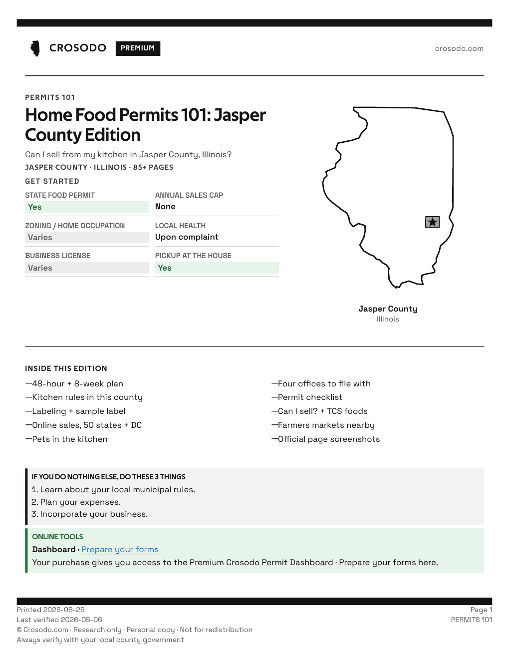 Permit Guide 101 cover for Jasper County