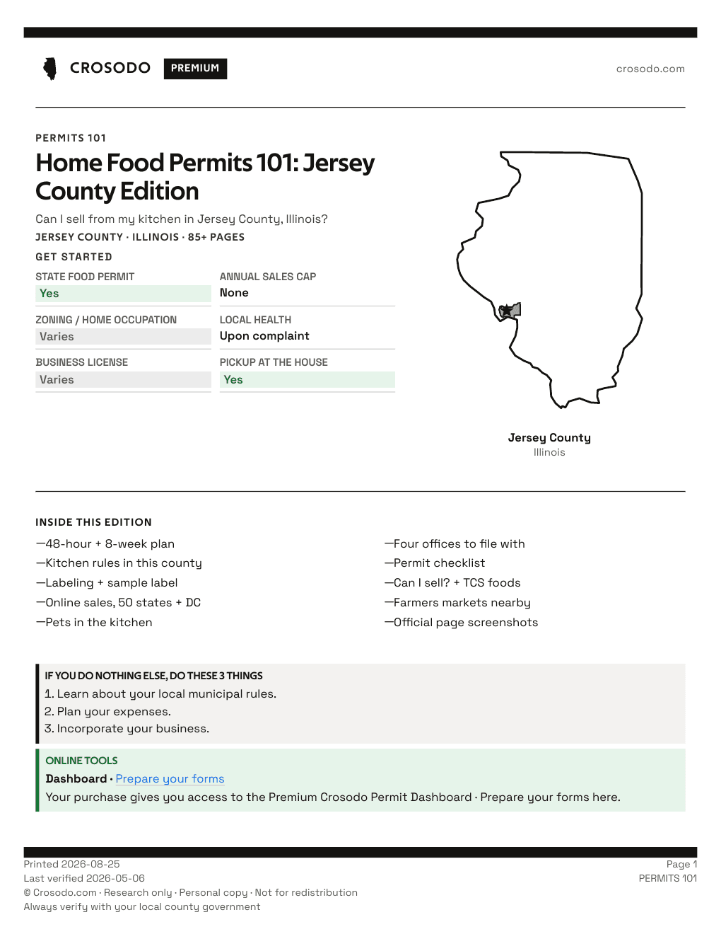 Permit Guide 101 cover for Jersey County