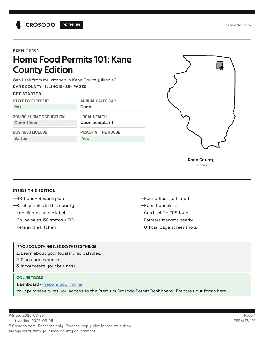 Permit Guide 101 cover for Kane County