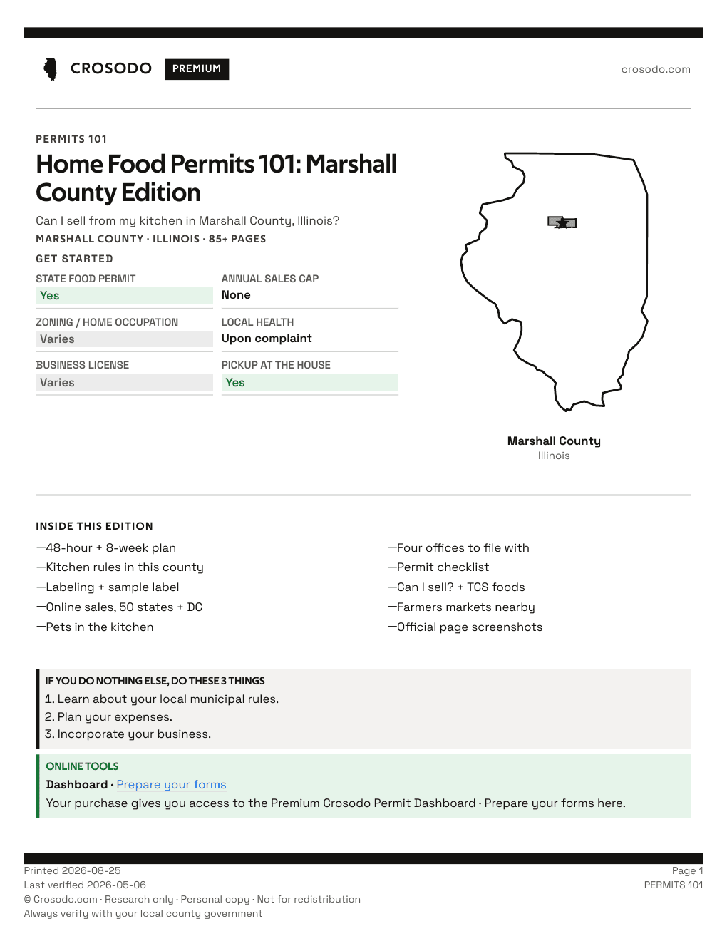 Permit Guide 101 cover for Marshall County