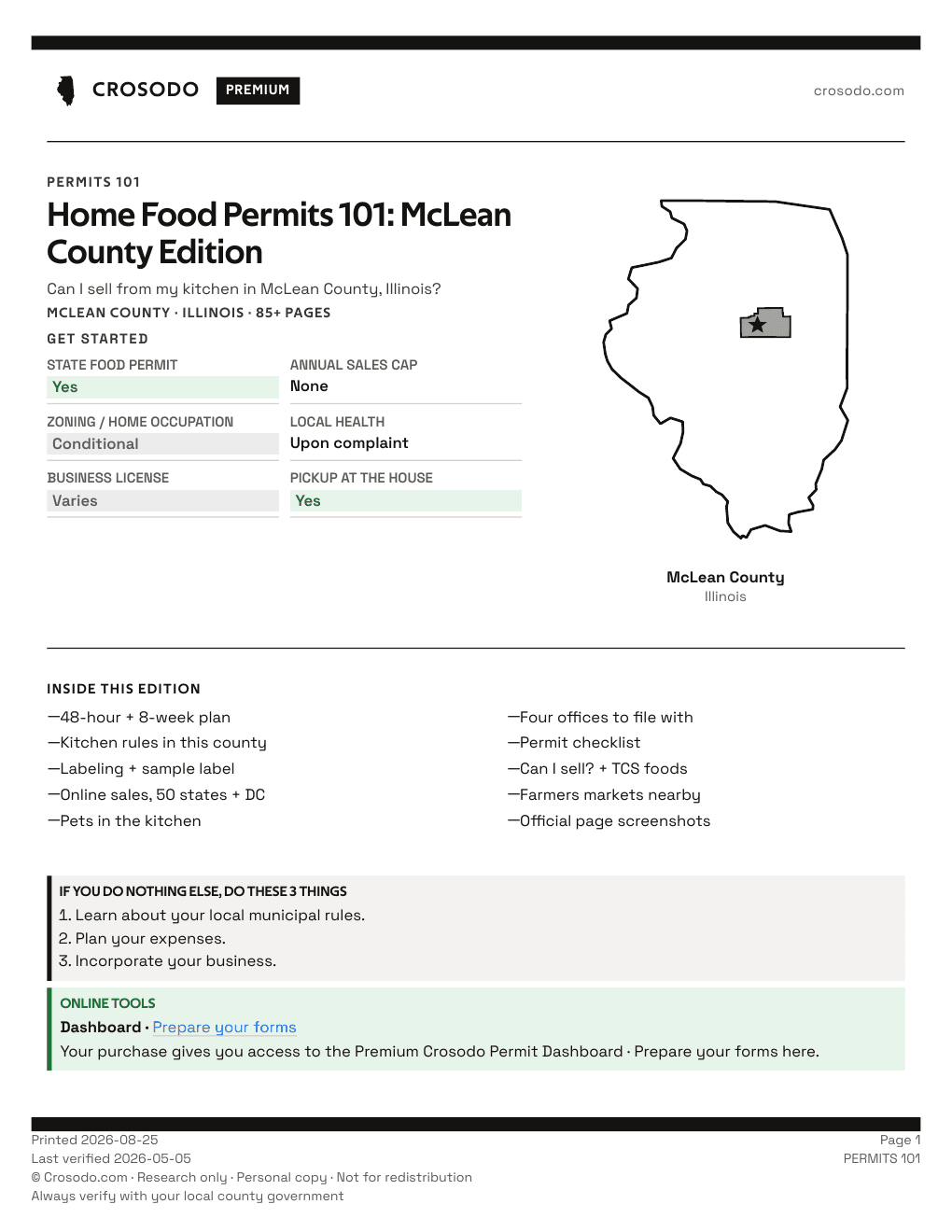 Permit Guide 101 cover for McLean County