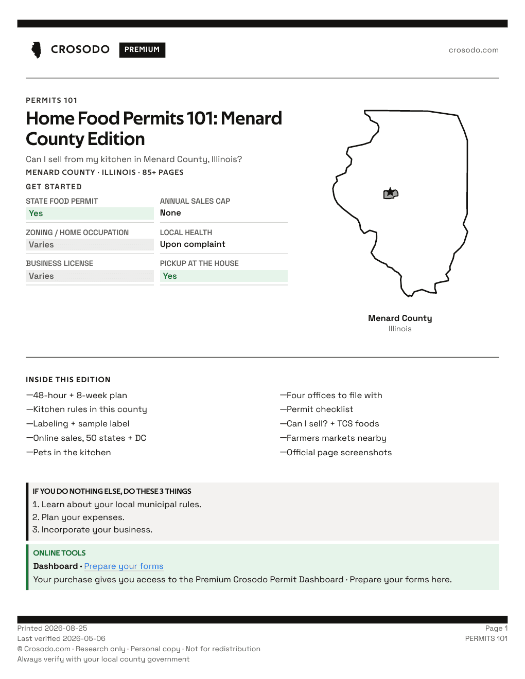Permit Guide 101 cover for Menard County