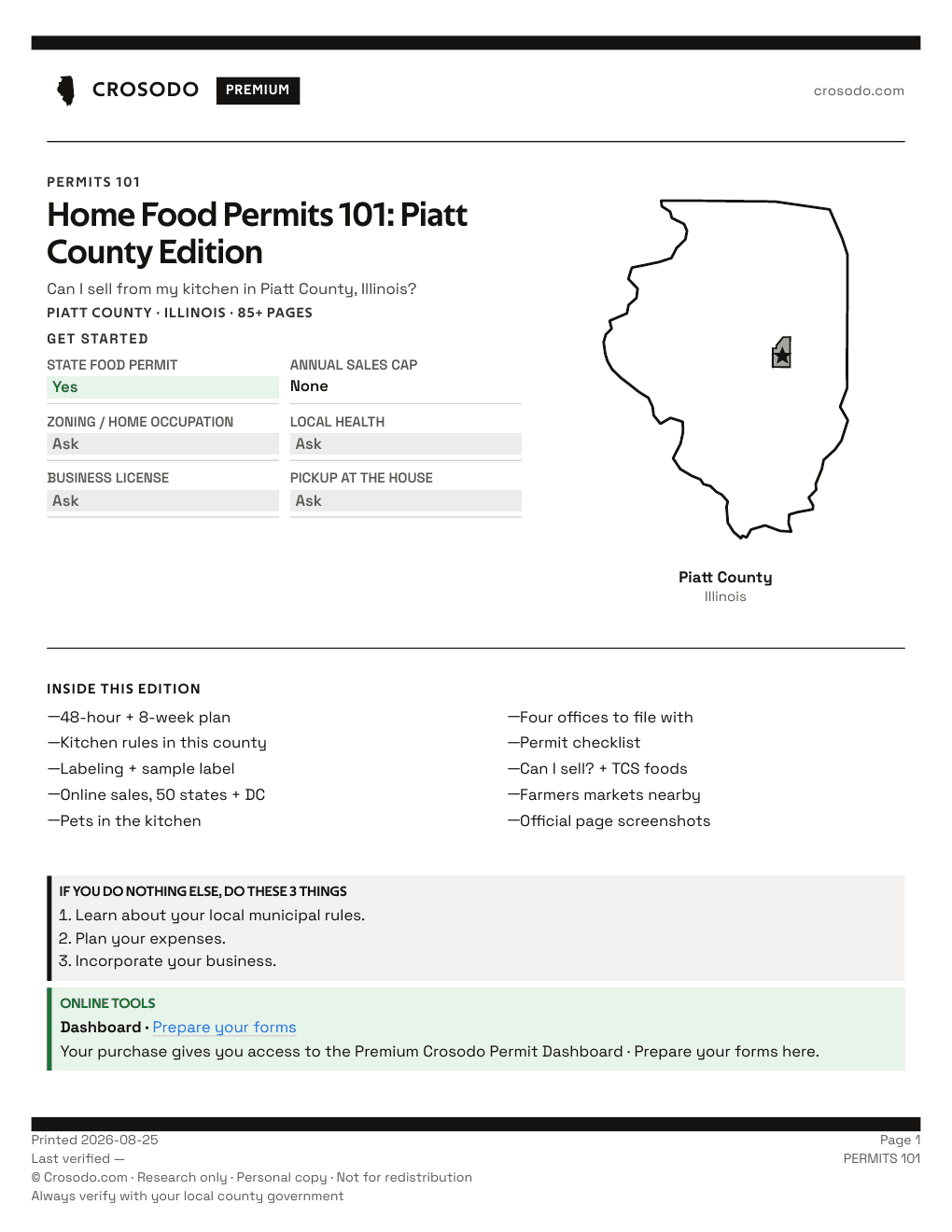 Permit Guide 101 cover for Piatt County