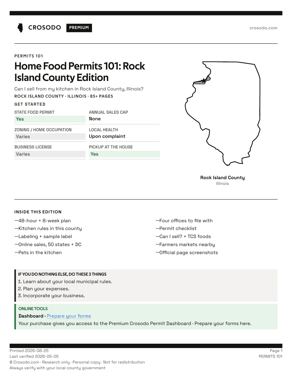Permit Guide 101 cover for Rock Island County