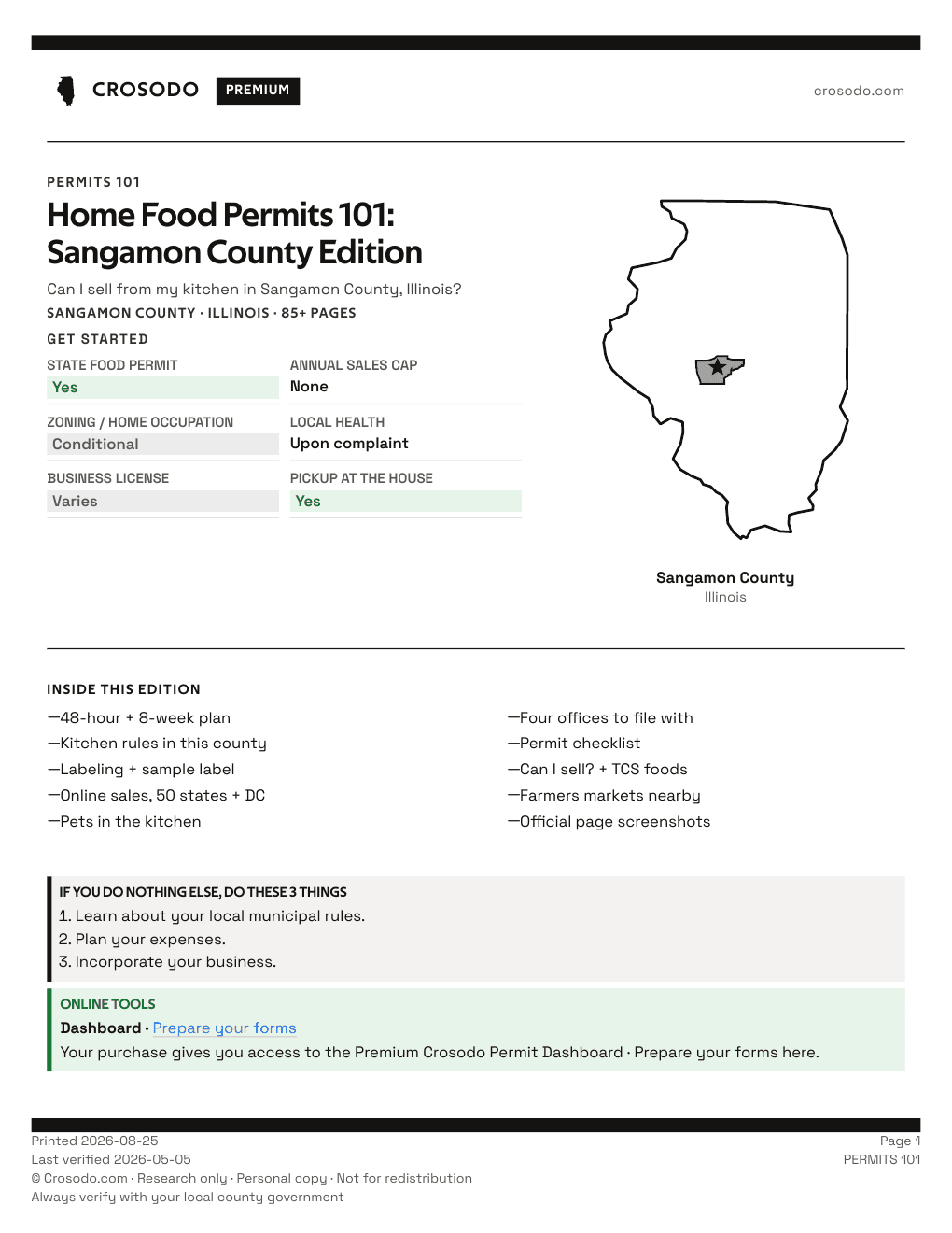 Permit Guide 101 cover for Sangamon County