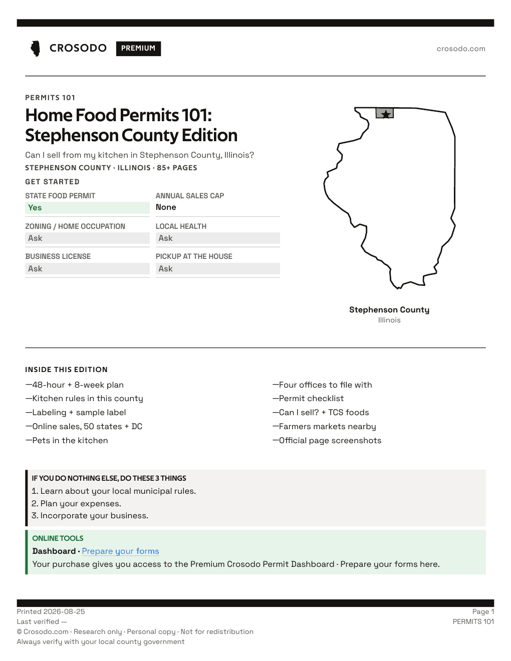 Permit Guide 101 cover for Stephenson County