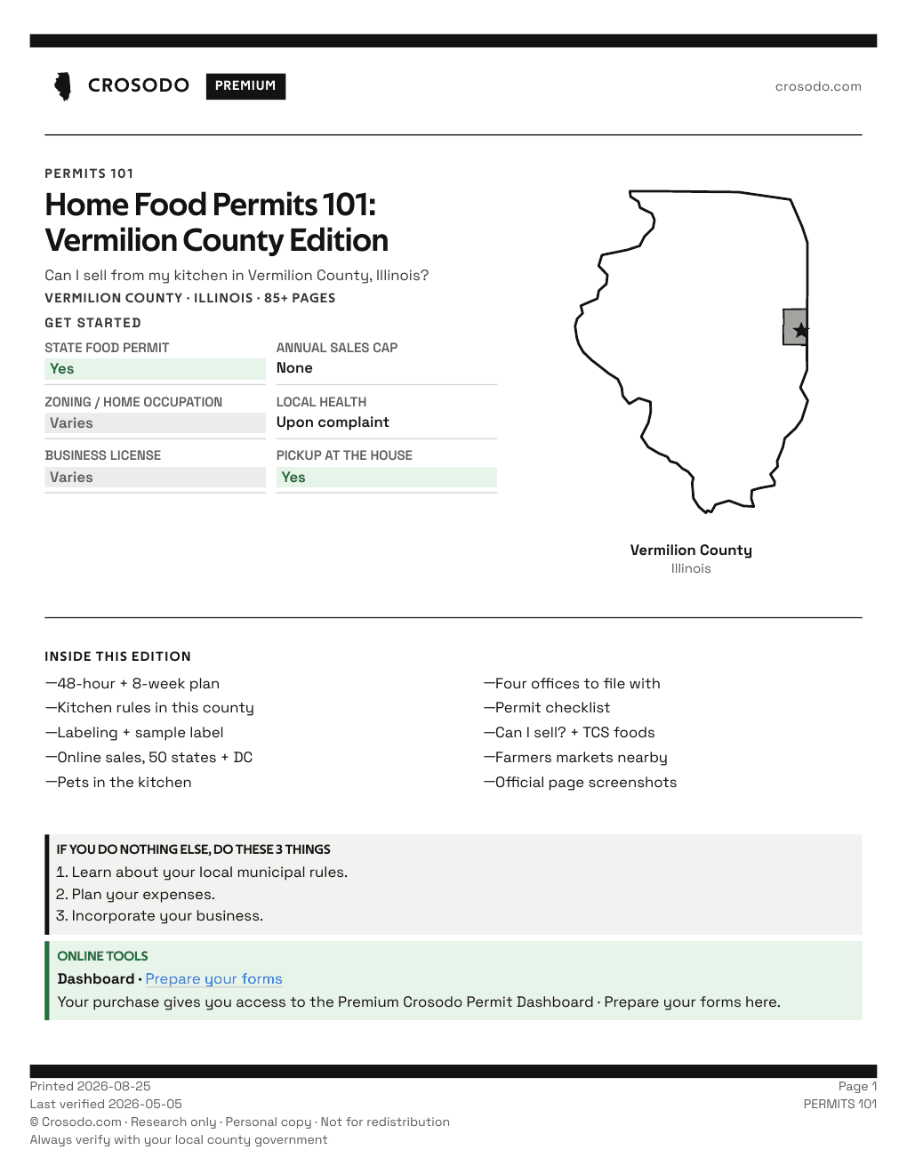 Permit Guide 101 cover for Vermilion County