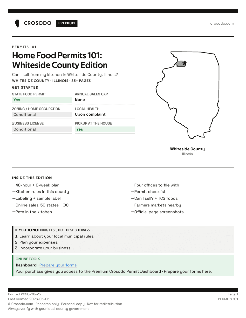 Permit Guide 101 cover for Whiteside County