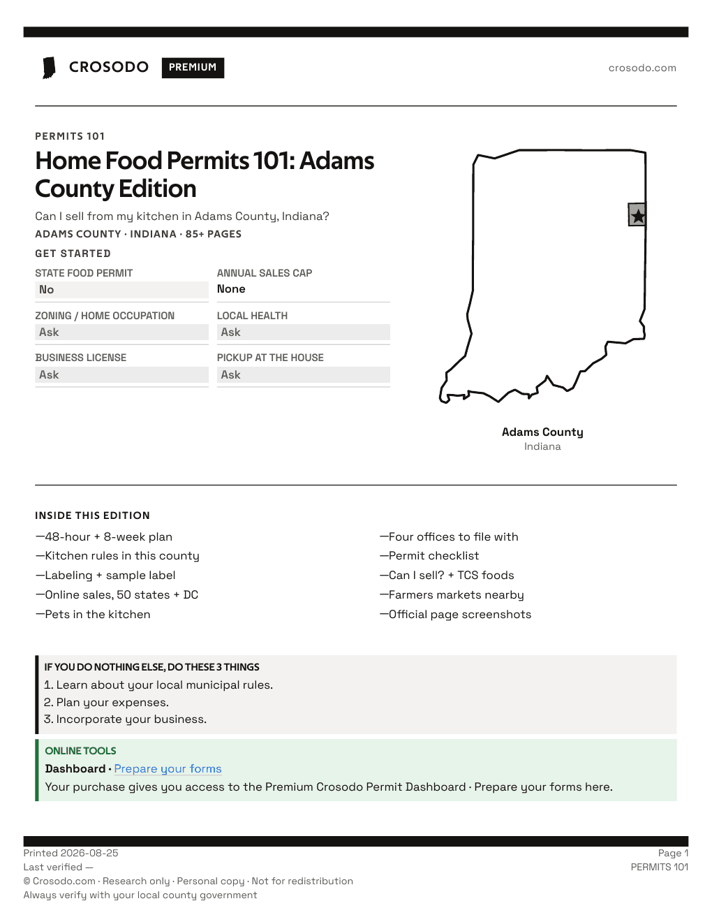 Permit Guide 101 cover for Adams County