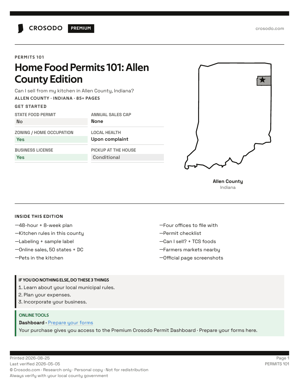 Permit Guide 101 cover for Allen County