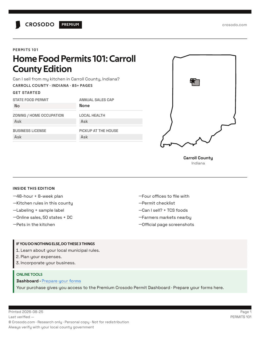 Permit Guide 101 cover for Carroll County