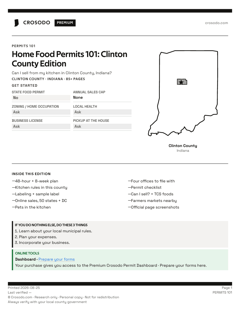 Permit Guide 101 cover for Clinton County