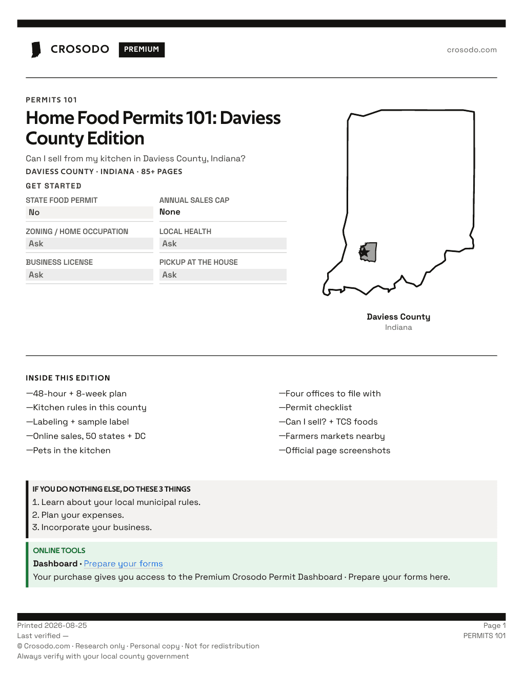 Permit Guide 101 cover for Daviess County