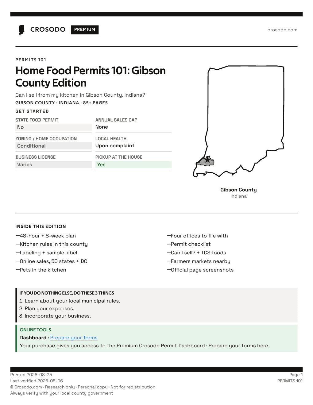 Permit Guide 101 cover for Gibson County