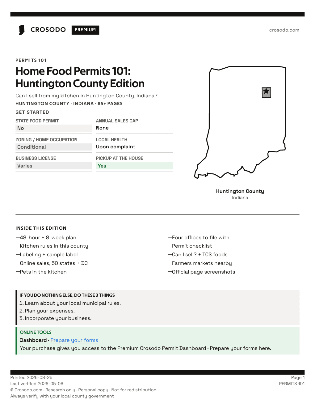 Permit Guide 101 cover for Huntington County