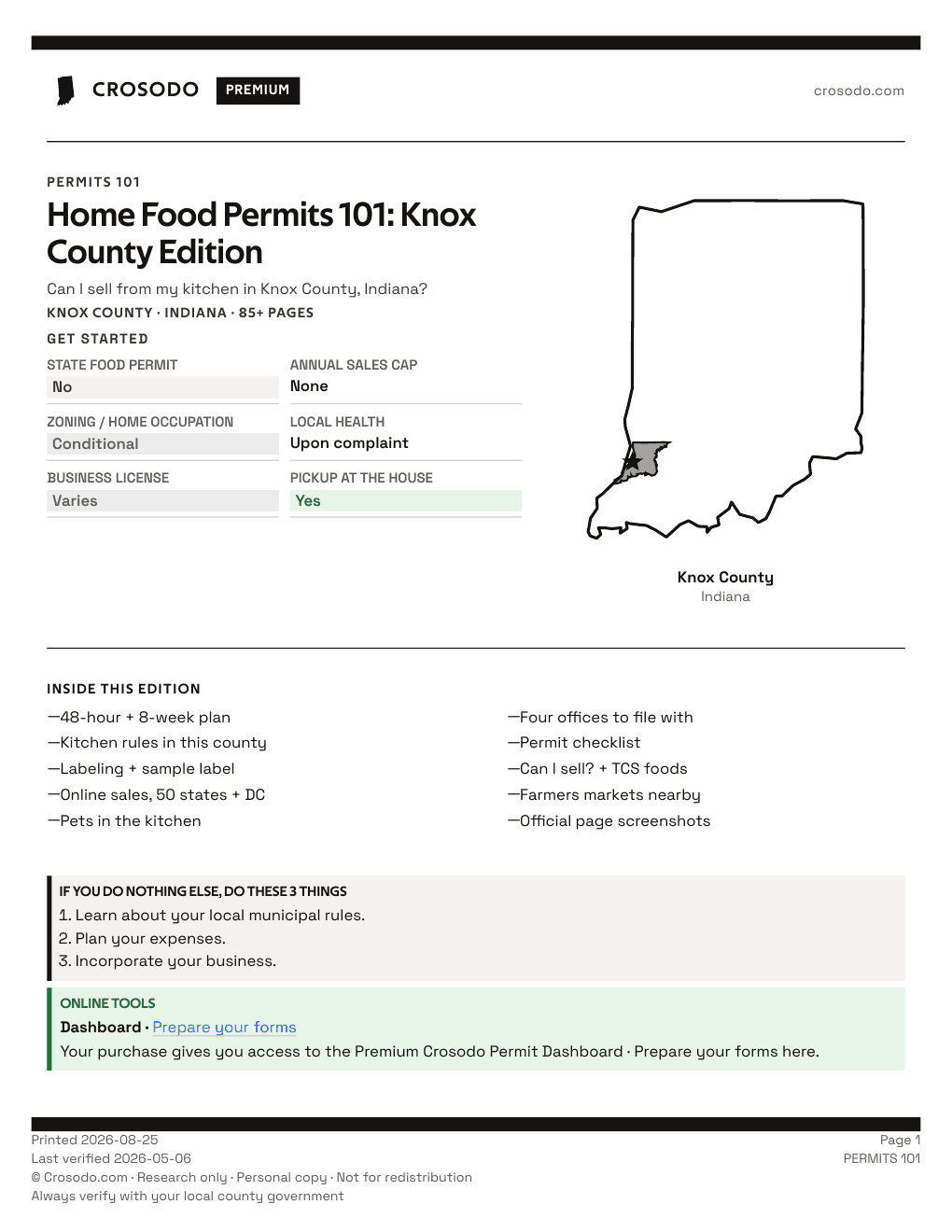 Permit Guide 101 cover for Knox County