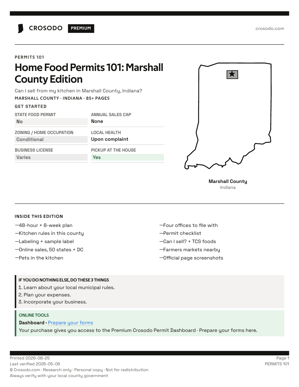 Permit Guide 101 cover for Marshall County