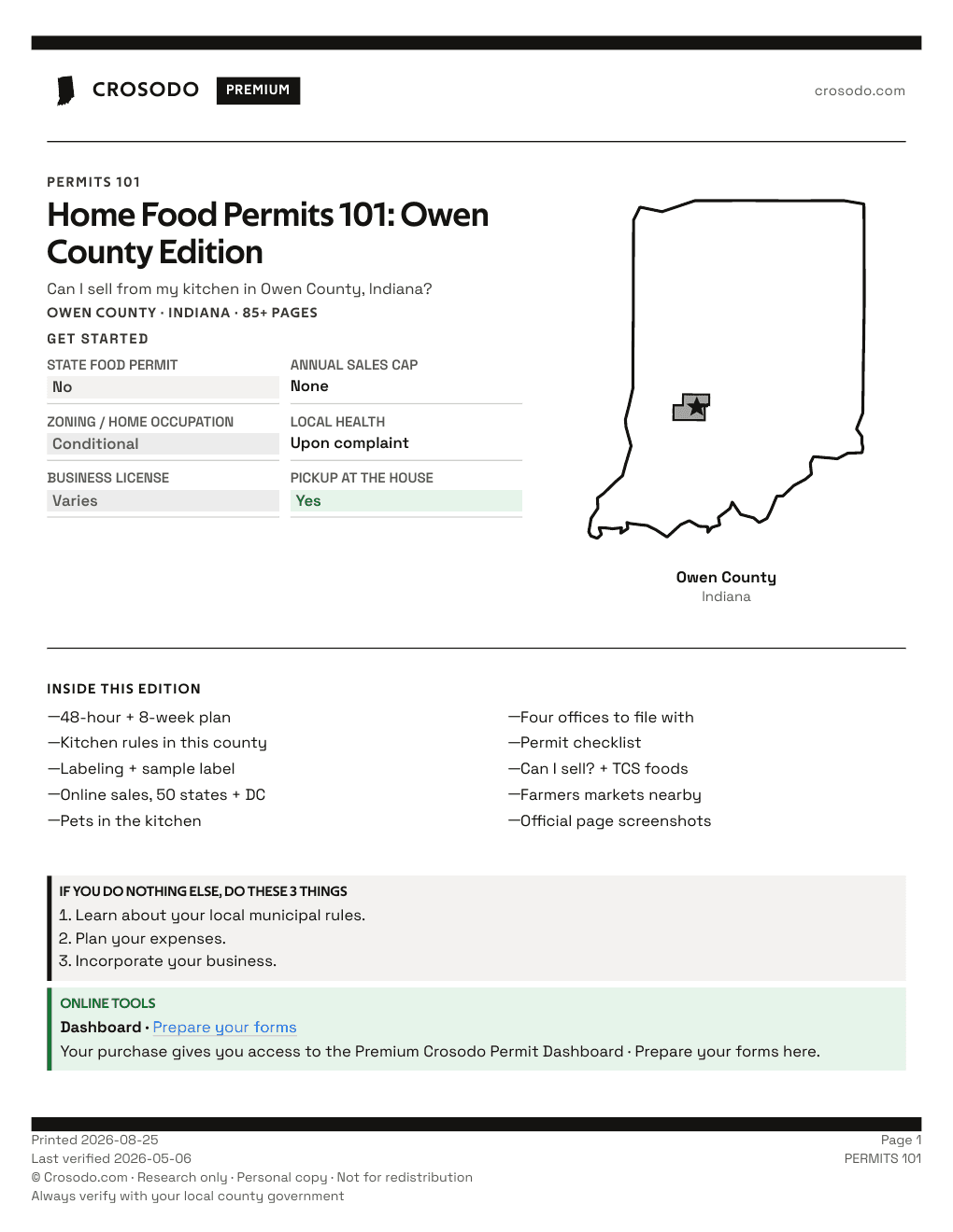 Permit Guide 101 cover for Owen County