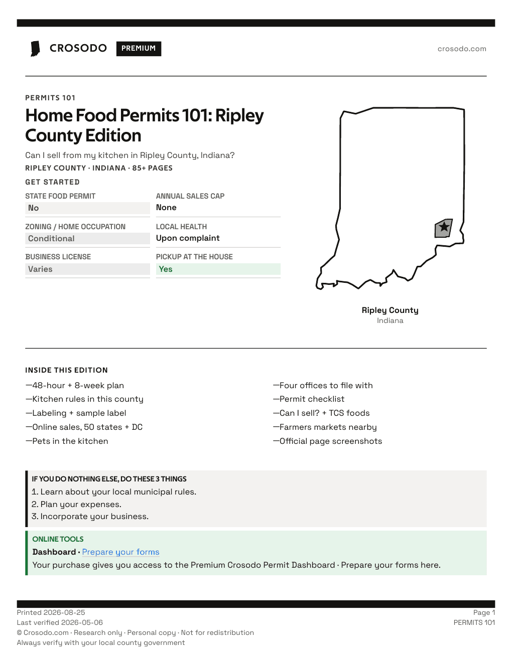 Permit Guide 101 cover for Ripley County