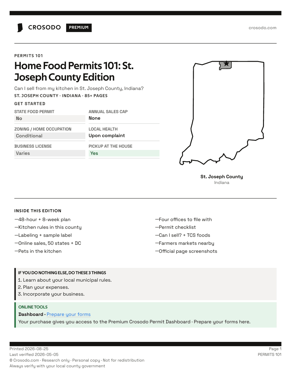 Permit Guide 101 cover for St. Joseph County