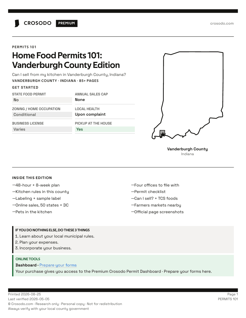Permit Guide 101 cover for Vanderburgh County