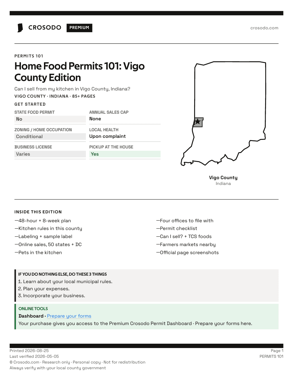 Permit Guide 101 cover for Vigo County