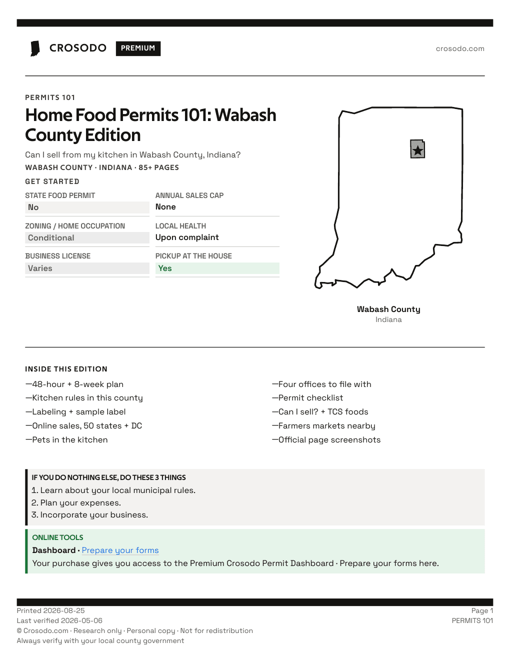 Permit Guide 101 cover for Wabash County