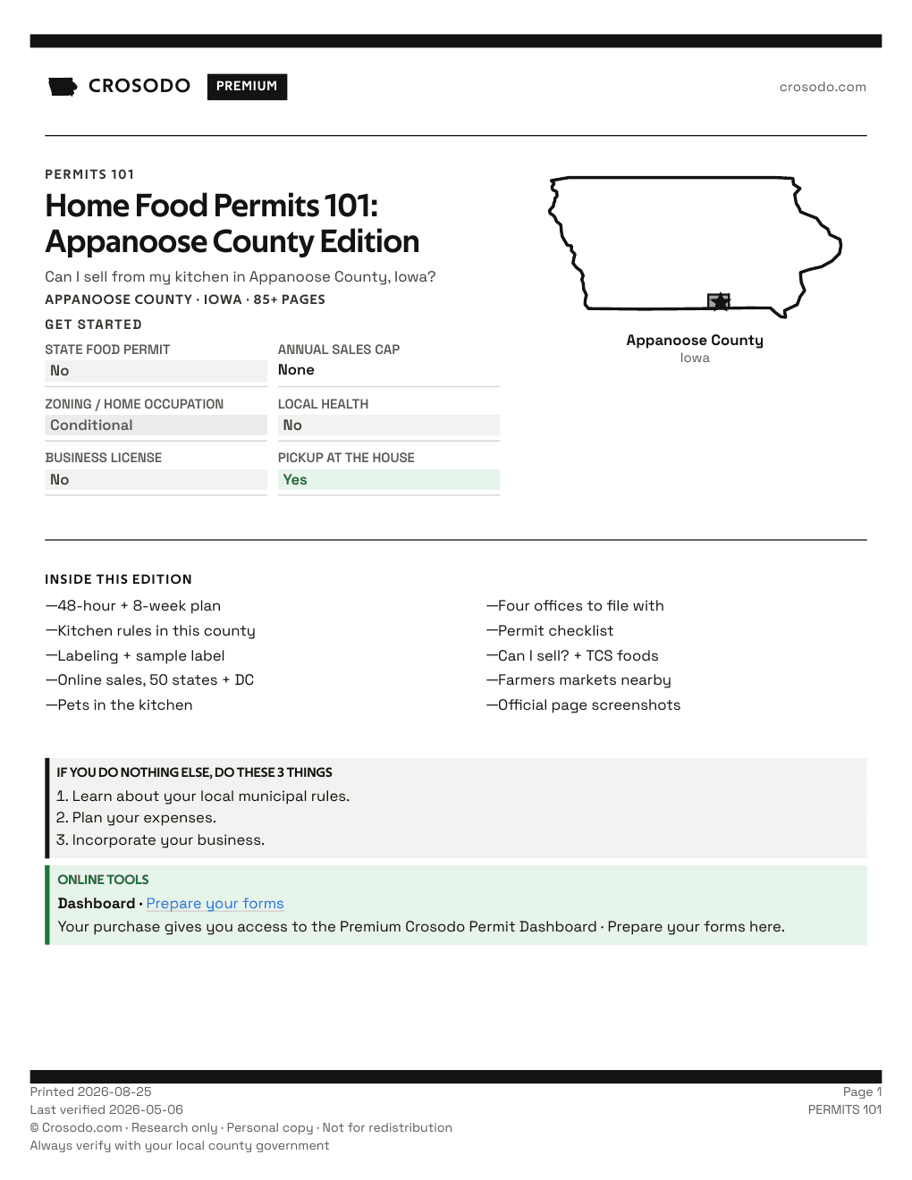 Permit Guide 101 cover for Appanoose County