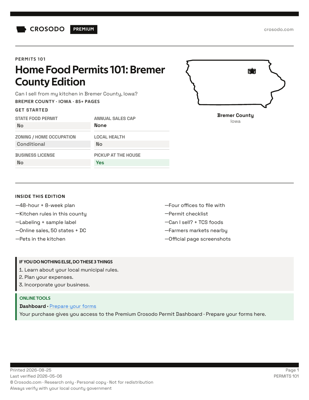 Permit Guide 101 cover for Bremer County