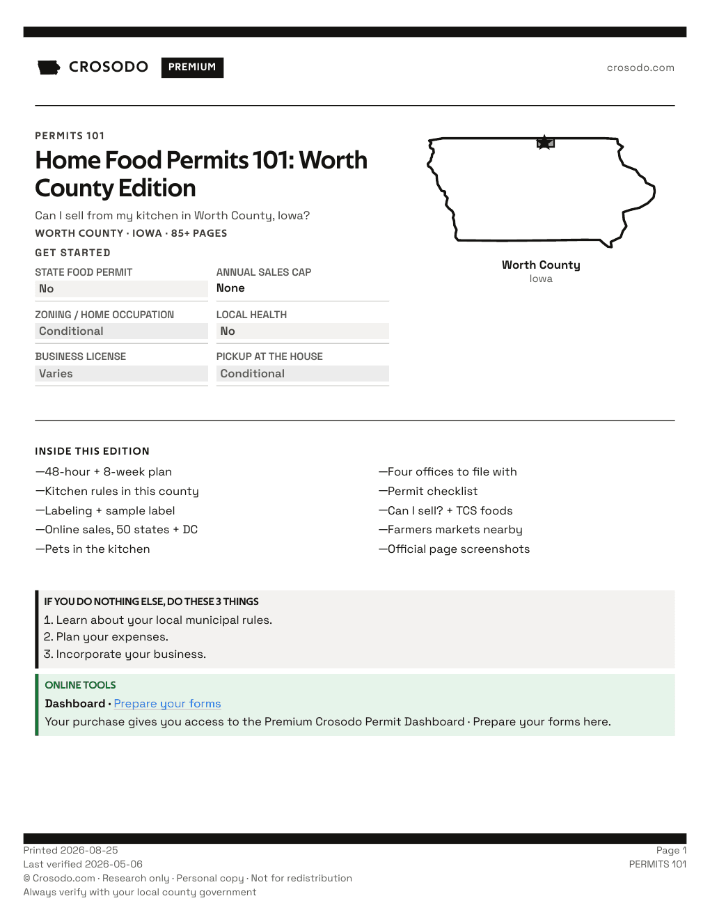Permit Guide 101 cover for Worth County