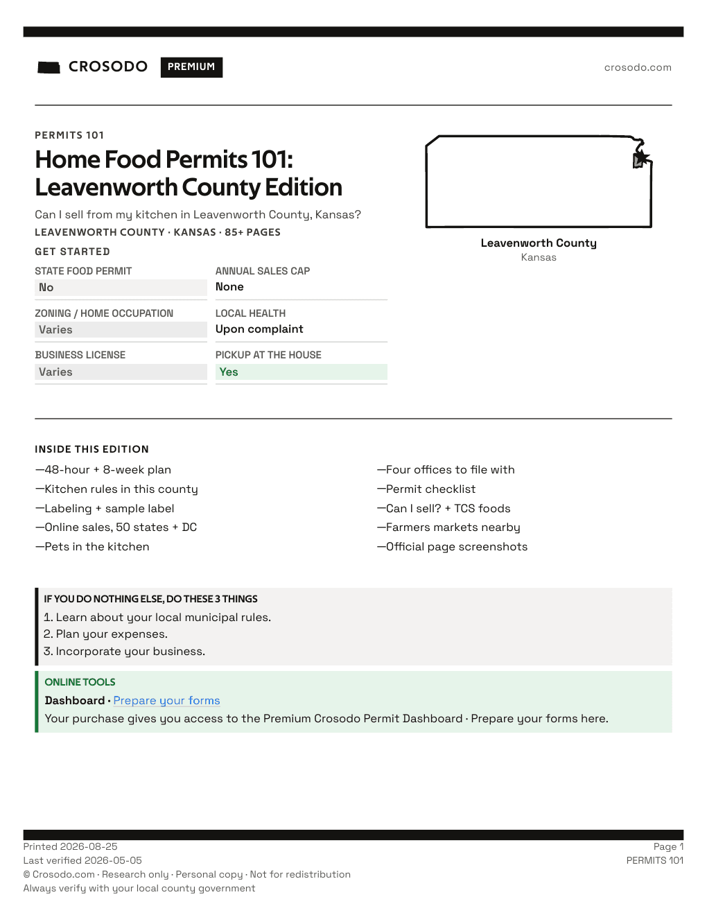 Permit Guide 101 cover for Leavenworth County