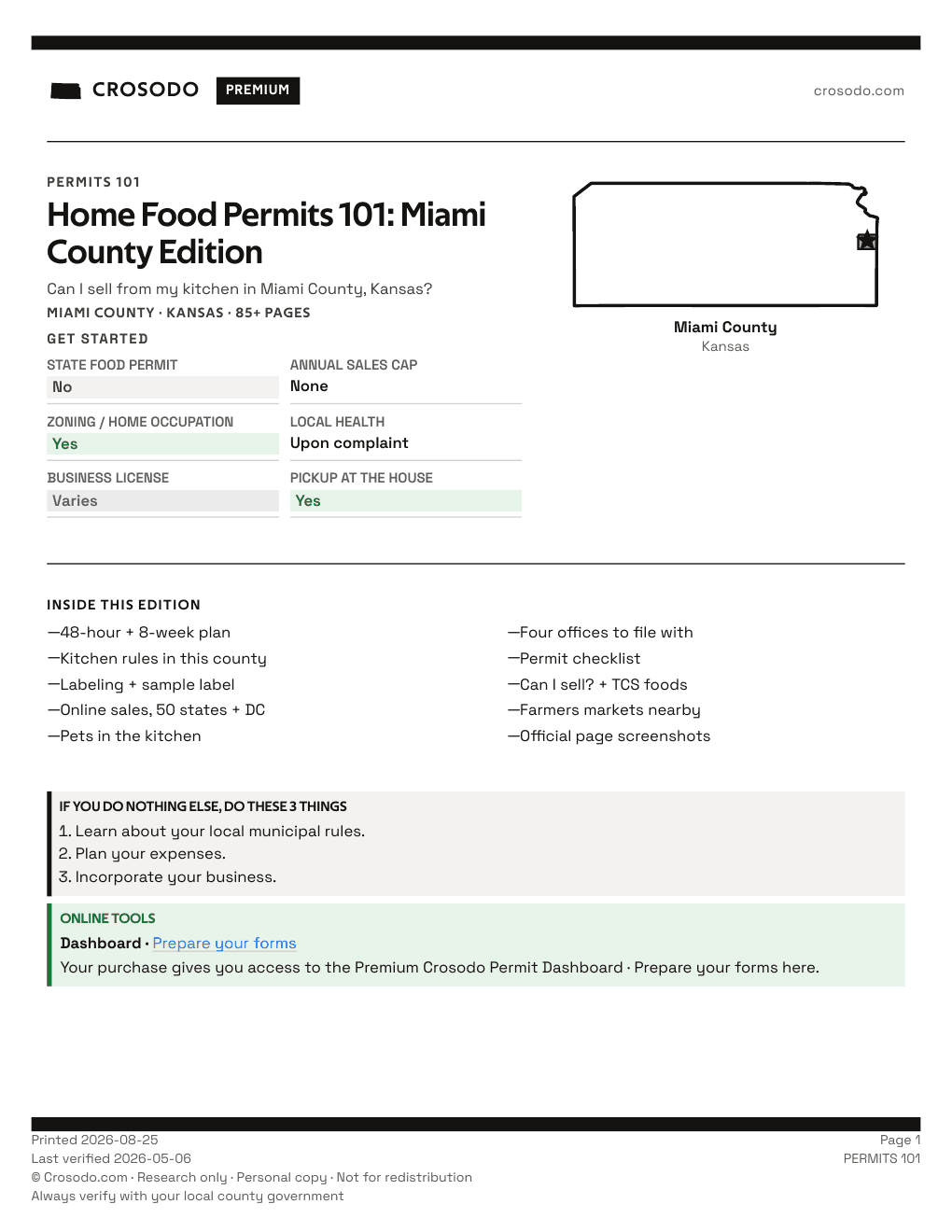 Permit Guide 101 cover for Miami County