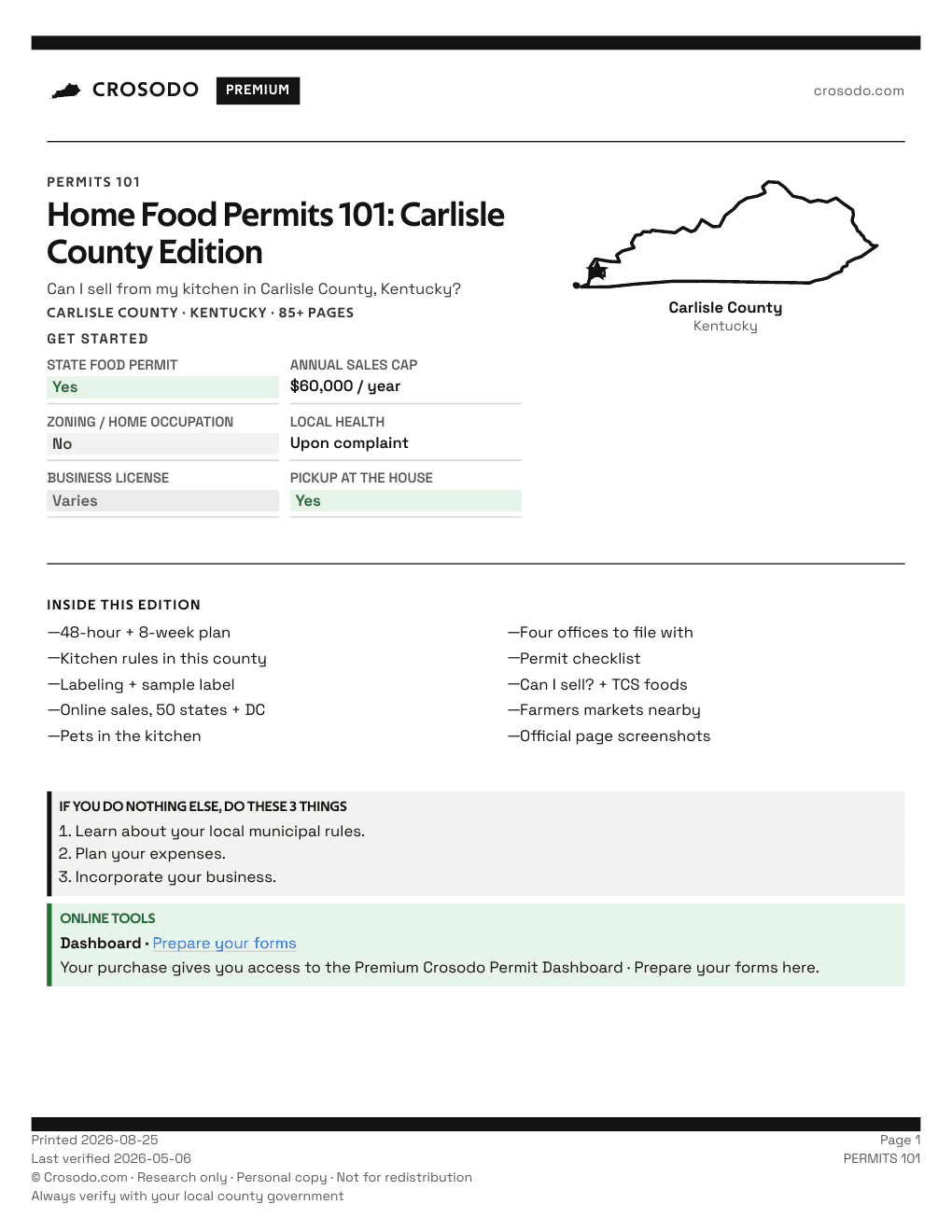 Permit Guide 101 cover for Carlisle County