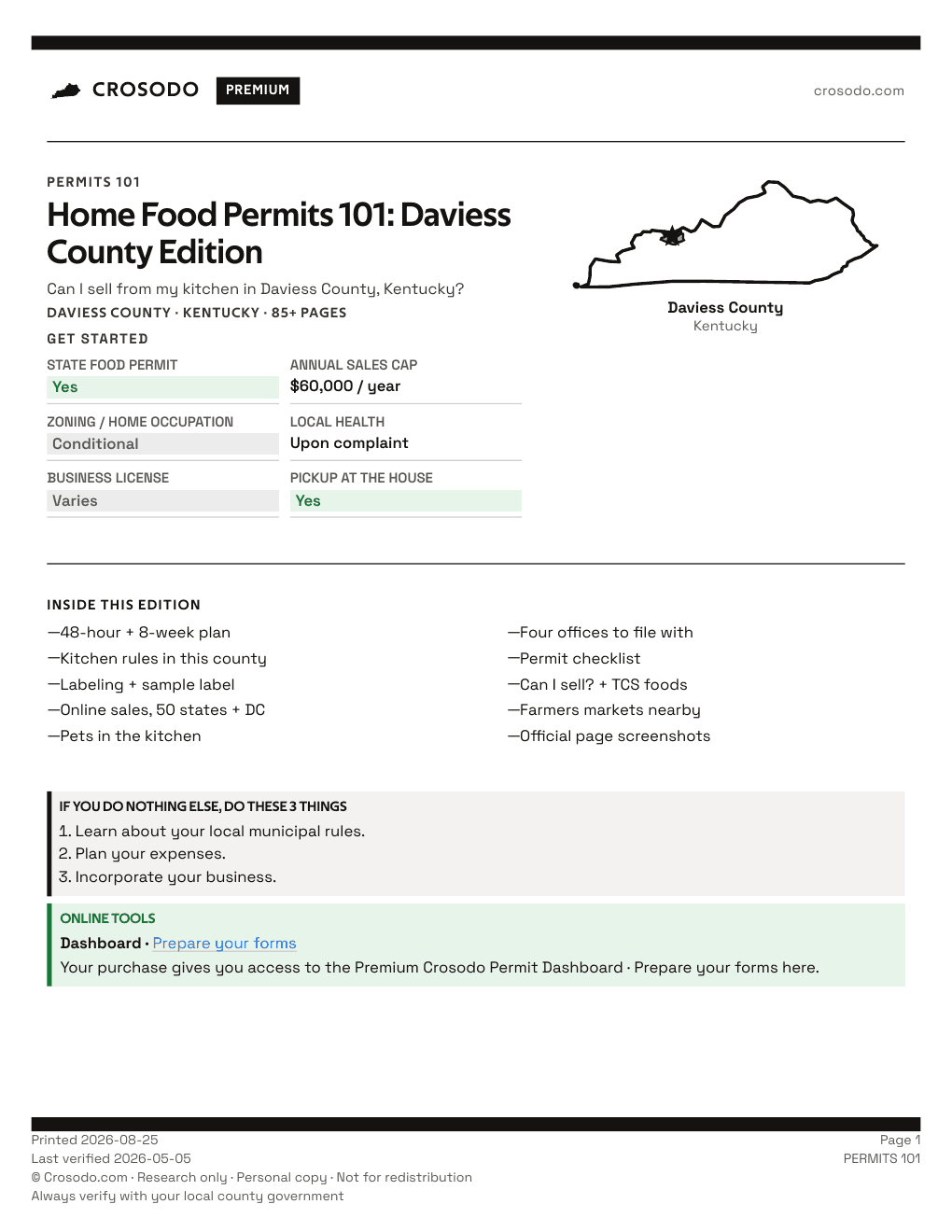Permit Guide 101 cover for Daviess County